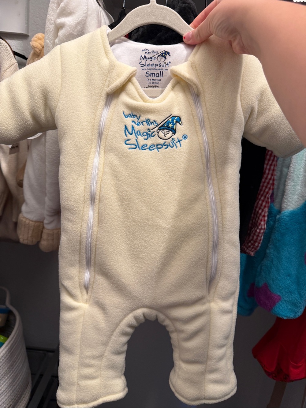 Baby Merlin Magic Sleepsuit Small Cream Fleece Sleep Sack